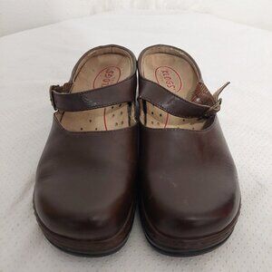 KLOGS Women's Mary Jane Size 9.5 M Brown Leather Low Back Comfort Shoes Buckle